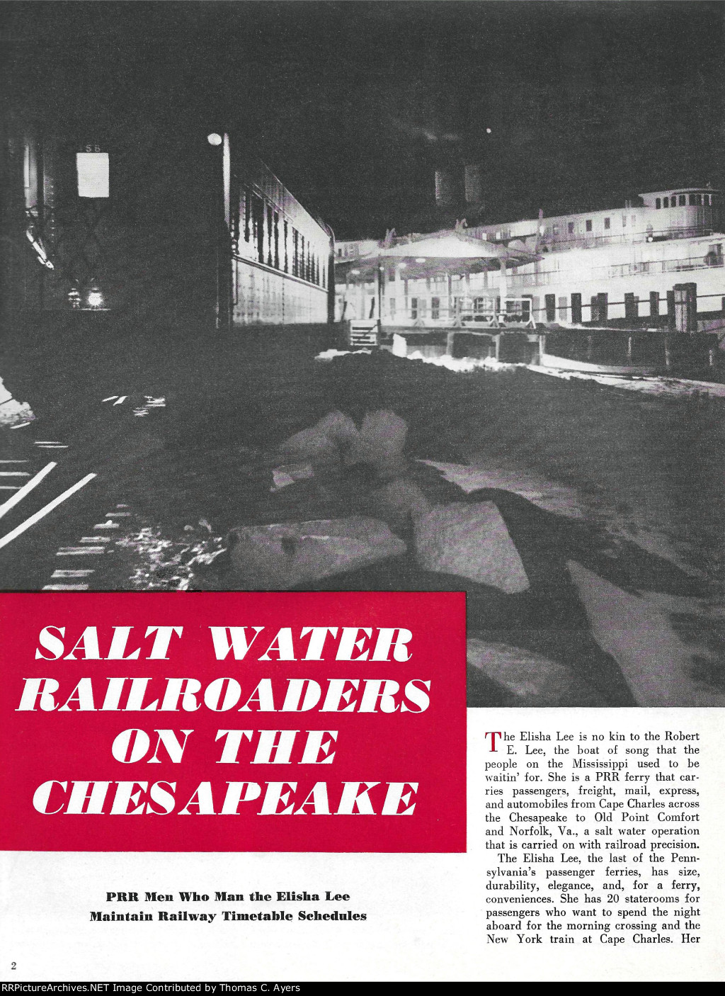 PRR "Salt Water Railroaders On The Chesapeake," Page 2 1952